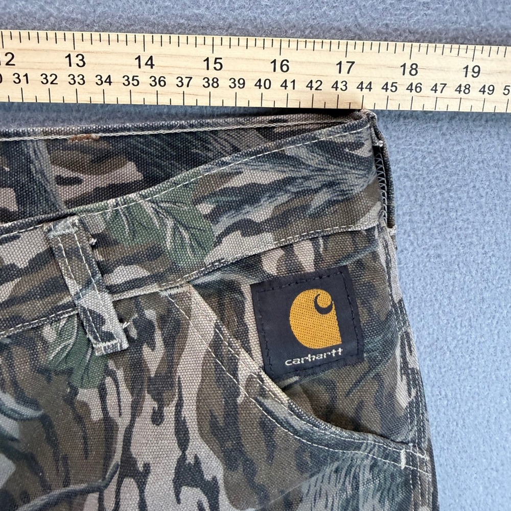 Vintage Carhartt Work Pants Mens 38x30 Brown Camo WU345 Double Knee Mossy Oak - Picture 4 of 12